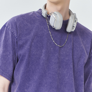 เสื้อยืดโอเวอร์ไซส์ผ้าฝ้าย 100% หนัก 250GSM สไตล์วินเทจฟอกสี สำหรับผู้ชาย พิมพ์ลายโลโก้ตามสั่ง แบบดิสเทรส หนักแน่น  ไม่มีลายพิมพ์สำเร็จรูป - Product Image 5