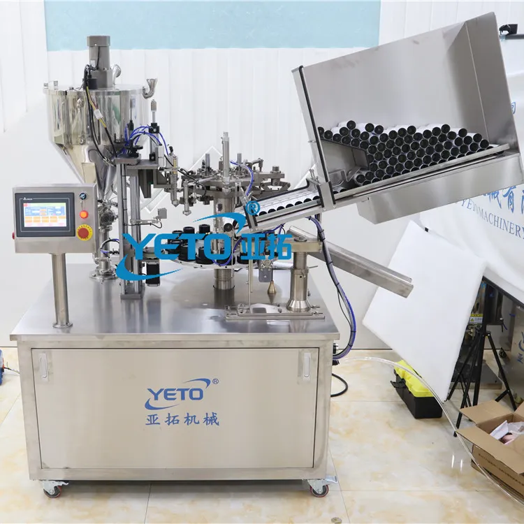 YETO หลอดอลูมิเนียมเครื่องสำอางสำหรับมืออาชีพ,ที่บรรจุเครื่องซีลแบบพับได้อัตโนมัติ