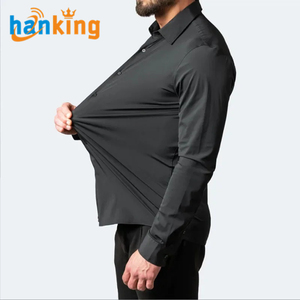 Ehanking da uomo camicia Casual a manica lunga elasticizzata Non in ferro camicia <span class=keywords><strong>maschile</strong></span> tinta unita camicette da lavoro formale - Product Image 2