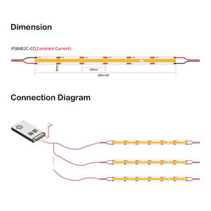 Bande lumineuse LED COB en promotion, 3000K-6000K, IRC≥90RA, 480 LED/m, PCB, DC24V, coupe de 50 mm, >100 lm/W, 20 m/rouleau, IP20, courant constant - Product Image 5