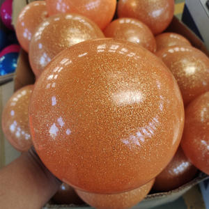 Palla da Allenamento per Ginnastica Anti-Scoppio Spessorata Rosa Viola Blu 15CM 18CM in PVC Glitterato per Esercizi di Ginnastica Artistica e Ritmica - Product Image 4