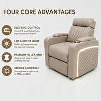 Sillón Reclinable Eléctrico de Lujo Personalizado con Iluminación LED, Ajuste Eléctrico de Reclinación, Portavasos, Apto para Spas y Similares