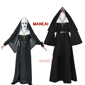 Medeival monje bata disfraz de Halloween adulto Jesucristo mujeres misionero clerical vestido María sacerdote monja batas Cosplay disfraz - Product Image 1