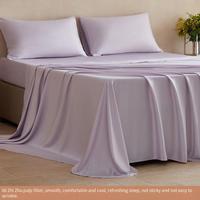 Parure de lit antibactérienne en fibre de bambou naturelle Classe A 60S, drap simple d'été, ensemble de trois pièces avec taie d'oreiller
