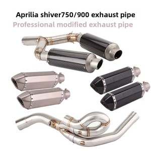 Tuyau d'échappement en acier inoxydable ISTUNT, sections intermédiaire et arrière pour motos Aprilia <span class=keywords><strong>SHIVER</strong></span> 750/900 - Prévention de la rouille - Product Image 4