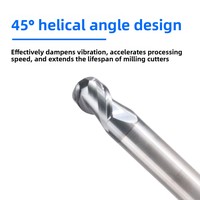 Fraise à billes en carbure pour acier inoxydable, fraise à billes R à deux dents en acier au tungstène, outil de coupe CNC sans revêtement