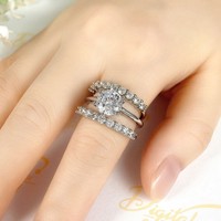 Offre Spéciale – Ensemble de Bagues de Luxe pour Couples, Micro-Pavé de Zircon Cubique, Empilables, pour Femme – Accessoires de Mode