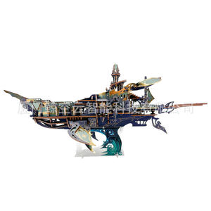 Bateau <span class=keywords><strong>Baleine</strong></span> à Assemblage Mortaise et Tenon, <span class=keywords><strong>Puzzle</strong></span> 3D en <span class=keywords><strong>Bois</strong></span> DIY avec Son Musical pour Garçons de 0 à 24 Mois - Product Image 5