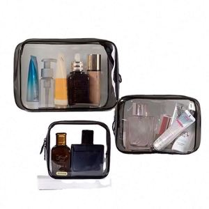 Échantillon gratuit : Trousse de maquillage transparente BSCI avec logo, petite mini trousse de maquillage transparente avec fermeture éclair et organiseur - Product Image 1