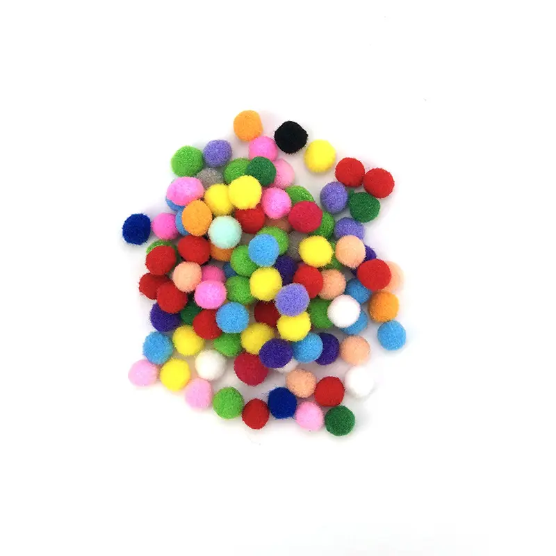 Yeni varış 20mm toptan renkli sanat ve el sanatları pom pom çeşitli DIY akrilik ponponlar