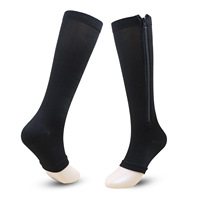 Chaussettes de compression sportives avec fermeture éclair, logo inférieur pour un port facile, écologiques pour la course à pied, le cyclisme et autres activités sportives