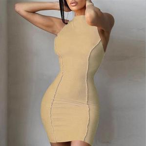 <span class=keywords><strong>Abito</strong></span> <span class=keywords><strong>Mini</strong></span> Estivo Senza Maniche SML, Vestito Aderente da Donna con Scollo Tondo, <span class=keywords><strong>Abito</strong></span> Neon <span class=keywords><strong>Arancione</strong></span>, Abbigliamento Streetwear - Product Image 3