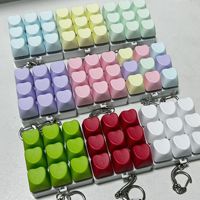 Millantech Good Quality Heart Colorful Press-to-relieve 9-key Keycap 9 Button Fingertip Bag Keychain Cartoon Keyring Souvenir