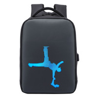 Anhui 367 Nueva Tendencia, Mochila de Nailon Negra con Pantalla Dinámica Digital con Control Wifi, Mochila Inteligente con Pantalla LED