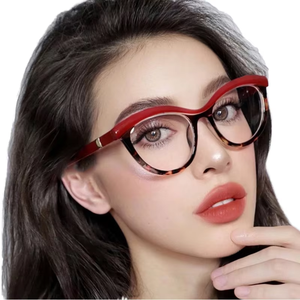 Popular mujer moda <span class=keywords><strong>Vogue</strong></span> marco grande ojo <span class=keywords><strong>de</strong></span> <span class=keywords><strong>gato</strong></span> <span class=keywords><strong>gafas</strong></span> Color ceja leopardo Anti luz azul prescripción miopía marco óptico - Product Image 1