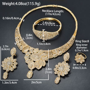 Juego de Joyería de Calidad Promocional con Baño de Oro de 14K y Circonita, Incluye Aretes, Anillo, Collar y Pulsera - Product Image 5