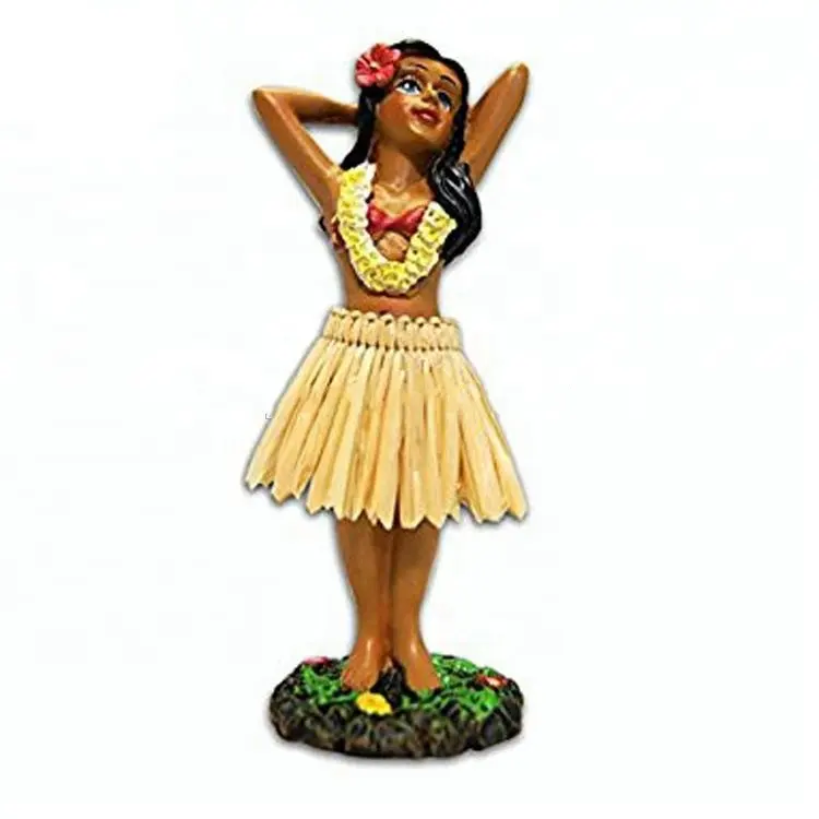 Figuritas de hadas de bailarina de Hula hawaiana decorativas para interiores de poliresina