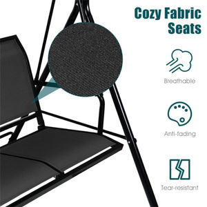 Db 3 Person Garden <b>Swing</b> <b>Chair</b> Iron Traditional Style <b>Outdoor</b> Furniture For Courtyard Patio Use - Product Image 6