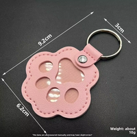 Nouveau porte-clés en cuir avec boucle pour clés de voiture, pendentif patte de chien, pour ranger les poils de chien ou de chat - Style influenceur, cadeau d'affaires