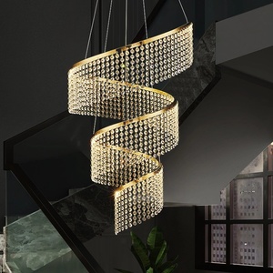 Lusso nordico lampadario di cristallo moderno per la casa per il progetto Hotel Hall Hall Villa soggiorno ovale soffitto appeso - Product Image 1