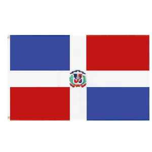 Penjualan Langsung Pabrik Cetakan Digital Populer Luar Ruangan Kustom 3X5 Kaki Poliester Dominica Bendera Republik Dominica
