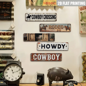 Letreros Decorativos <span class=keywords><strong>de</strong></span> Pared Estilo Vaquero Vintage, Decoración Rústica para el Hogar - Product Image 3