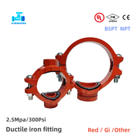 Raccords de tuyauterie rainurés FM UL pour la protection incendie, raccord en T mécanique 4 pouces, croix mécanique en fonte ductile basse pression pour la lutte contre l'incendie, OEM