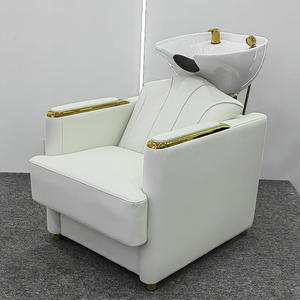 Im Trend 2025: Luxuriöser Weißgoldener Friseursalon-Waschsessel mit Kopftherapie-Funktion, Verstellbarer Moderner Spa-Shampoo-Stuhl und Waschliege - Product Image 5