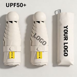 Promo Business Gift 5 Factory Wholesale Upf50+ Mini Pocket <b>Folding</b> Custom Logo Umbrella With Uv Protection - Product Image 1