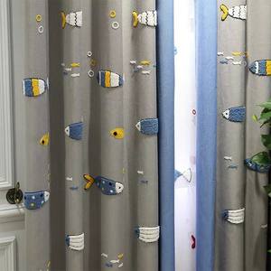 Cotone e lino ricamo Nordic stanza dei bambini del fumetto <span class=keywords><strong>tende</strong></span> oscuranti finito custom semplice protezione ambientale - Product Image 5