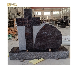 Design moderne funéraire Bahama bleu <span class=keywords><strong>granit</strong></span> pierre tombale pierre tombale <span class=keywords><strong>croix</strong></span> monument pierre tombale - Product Image 1