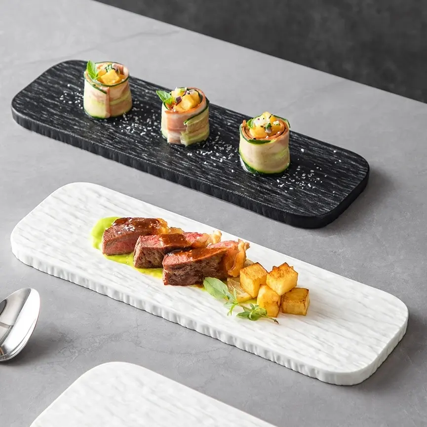 Ceramic Plate Rectangular Platters Serving Trays Japanese Sushi Plates Dinnerware Set or Parties Dessert