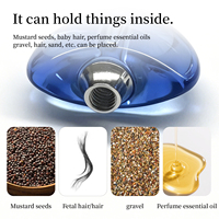 Collier tendance Cœur bleu en cristal, avec urne ouvrable pour graines de moutarde créées en laboratoire, pour cendres, parfum, terre, cheveux, souvenir chrétien