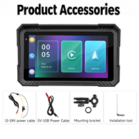 BQCC 5" Autoradio Carplay Multimédia pour Moto IP67 BT Mirrorlink Stéréo DVR Audio Auto MP5 Écran Tactile Type-C TF