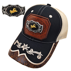 <span class=keywords><strong>Cappello</strong></span> Trucker Unisex in Rete con Design Metallico per Combattimenti di Galli, Ricamo Delicato, Stile Western Cowboy, Moda Hip Hop per Esterni - Product Image 1