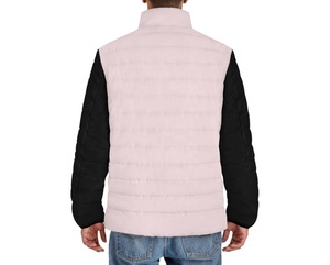Veste d'hiver matelassée zippée pour homme, best-seller, col montant, à capuche, style streetwear classique, broderie personnalisée, service OEM disponible - Product Image 3