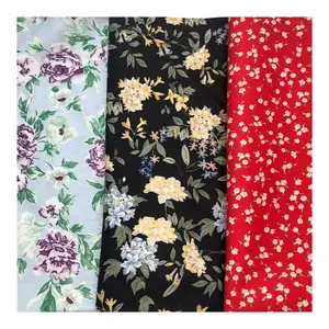 Custom Print Digital Print fabric 100% Polyester Fabric Animal Flower Print for dress