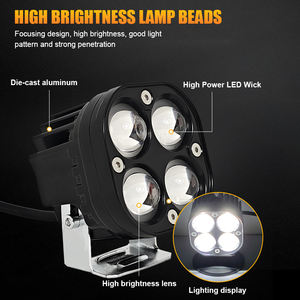 Proyector de lente amarilla OEM, otros accesorios de luz de coche, luces de trabajo cuadradas de 3 pulgadas y 40W para Jeep <span class=keywords><strong>Lada</strong></span> Truck <span class=keywords><strong>4X4</strong></span> 4WD Tractor Motor - Product Image 3