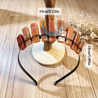 Diadema de Cristal Natural Hecha a Mano, Serie Negra, Accesorio Moderno para Mujer, Estilo Europeo Americano, para Sesiones de Fotos