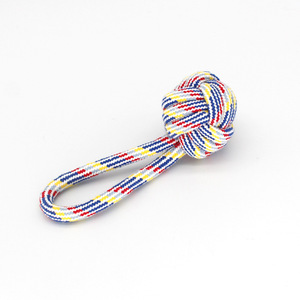 Eco-friendly Cotton Rope Braided Single Ear <b>Ball</b> <b>Dog</b> Bite Teddy Golden Hair Training Pet Indoor Use Rope Knot Chew Toy 6cm - Product Image 1