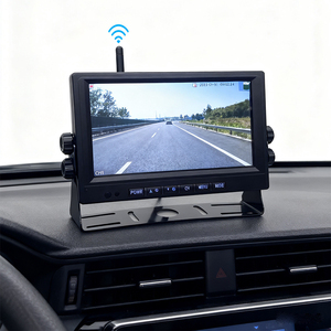 ชุดกล้องถอยหลังไร้สายพลังงานแสงอาทิตย์ขนาด7นิ้ว, เซ็นเซอร์ภาพ AHD 720P HD มุมมองกลางคืน BSD Ai มอนิเตอร์มอนิเตอร์ด้านหลัง - Product Image 4