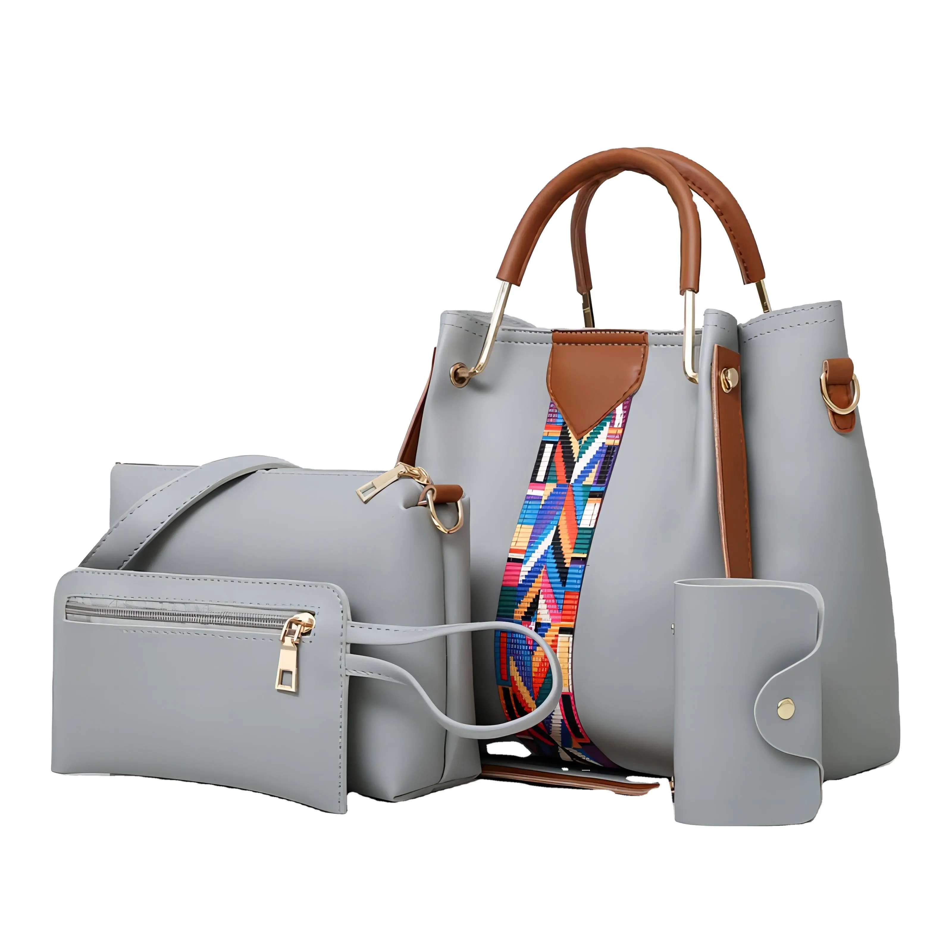 NiceLife 2024 Schlussverkauf 4-teiliges Geldbörse- und Brieftaschen-Set Damenmode Ledertasche 4-in-1-Handtaschen-Set Handtaschen für Damen Luxus