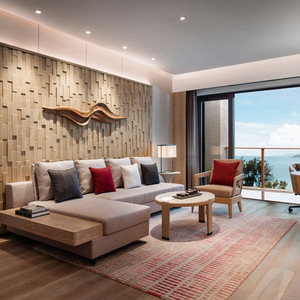 Ensemble de meubles personnalisés de style chinois moderne pour hôtel lits doubles simples en bois pour chambres d'hôtel pour projets hôteliers sur mesure - Product Image 6