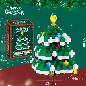 Cross-Border New Santa Claus khối xây dựng ABS nhựa mô hình quy mô 1:8 Tương thích cho trẻ em của giáo dục sáng tạo chơi - Product Image 1