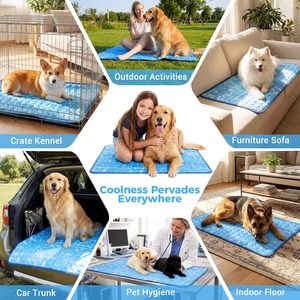 Self-cooling dog mat Breathable pet cooling pad Non-slip latex dog mat Easy wash foldable mat - Product Image 6