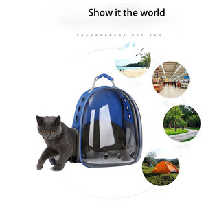 Custom <b>Large</b> Capacity Dog Cat <b>Backpack</b> Semi-space Panoramic Transparent Portable Breathable Pet Bag <b>Backpack</b> - Product Image 1