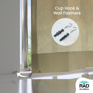 2in1 Waterproof Outdoor Curtain 260 GSM Ivory Glow with Elegant Neutral Tones for Soft Outdoor Privacy <b>Light</b> Filtering For Sale - Product Image 5