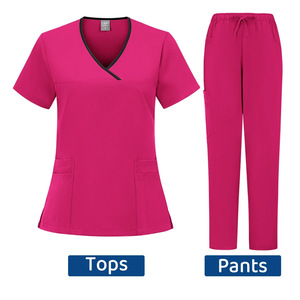 Women Hospital Scrub <b>Set</b> Moisture Wicking Split Uniforms For <b>Doctor</b> Nurse Workwear Casual Comfortable Clothing S XXL - Product Image 2