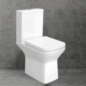 Turkish bianco moderno wc in ceramica a doppio sciacquone allungato a pavimento comò nascosto serbatoio senza montatura quadrato P-Trap <span class=keywords><strong>bagno</strong></span> - Product Image 2