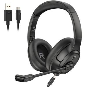 EKSA-auriculares <span class=keywords><strong>de</strong></span> oficina H2 con <span class=keywords><strong>Cable</strong></span>, cascos por encima <span class=keywords><strong>de</strong></span> la oreja con <span class=keywords><strong>Cable</strong></span> USB con micrófono <span class=keywords><strong>de</strong></span> cancelación <span class=keywords><strong>de</strong></span> ruido y llamada ENC - Product Image 1